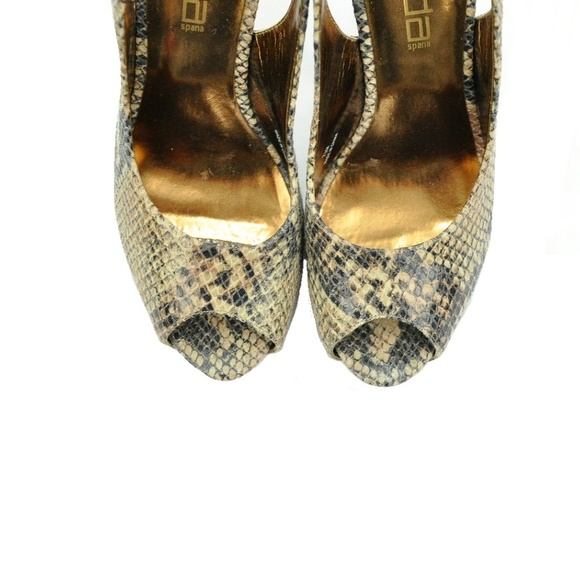 MODA SPANA SNAKE STAMPED PEEP TOE HEELS 7.5 - Picture 4 of 6